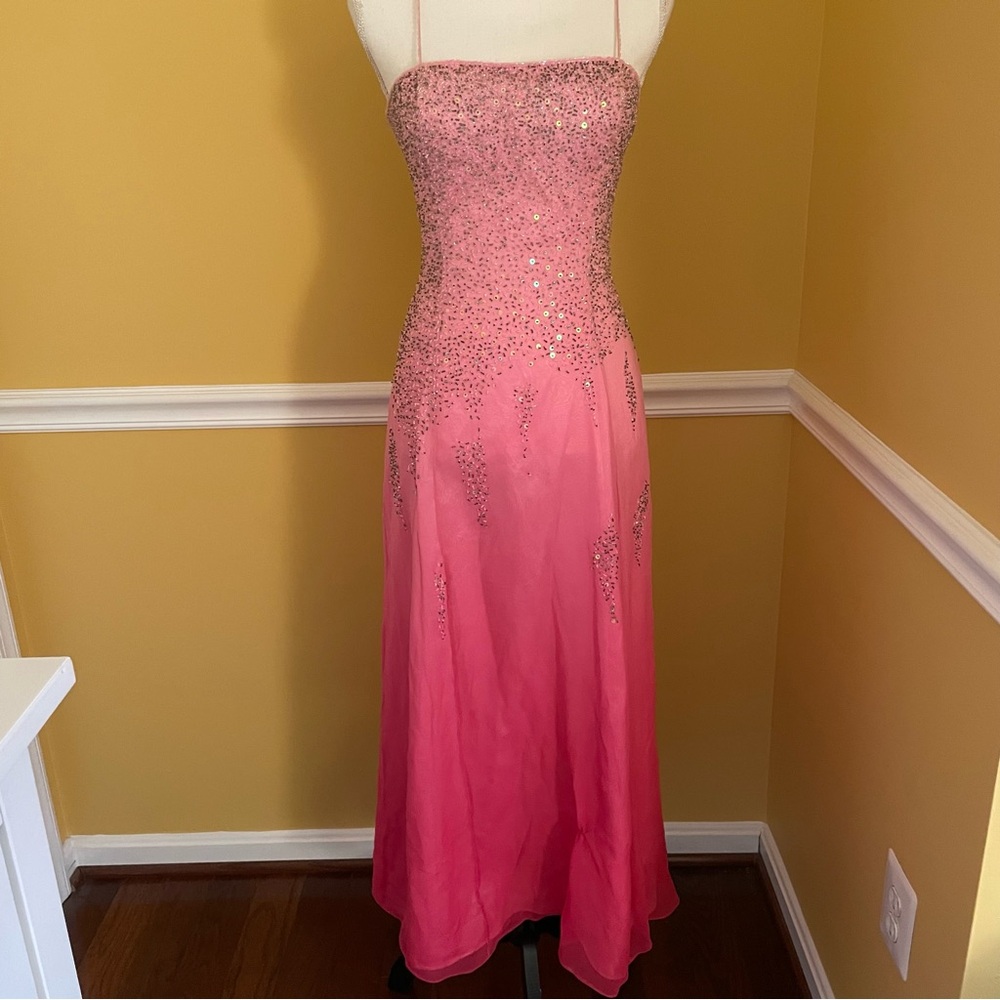 Jasjas Designs beaded pink ombré gown